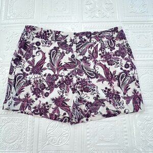 Ann Taylor Loft Floral Print Shorts Size 4‎ High Rise Floral Paisley BOHO Preppy